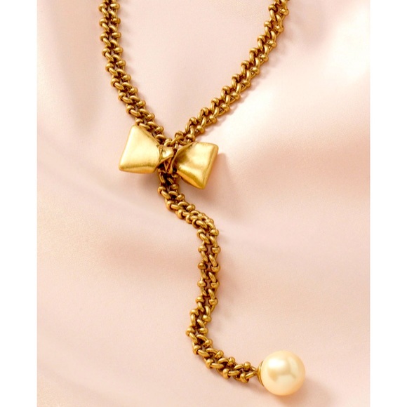 Stella & Dot The Lady Bow-Long NeckLace NWT - Picture 1 of 5